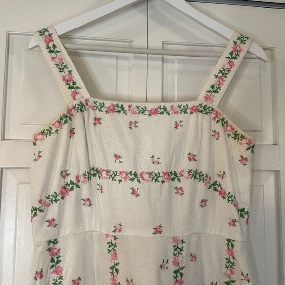 Coldwater Creek white embroidered floral tank dress size 6 - Picture 3 of 11